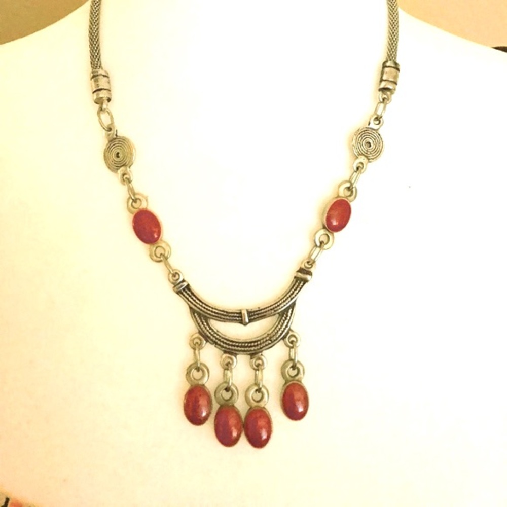 Boho chic natural stone necklace